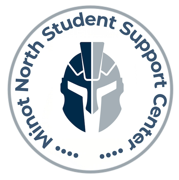 Minot North Student Support Center with sentinel head -